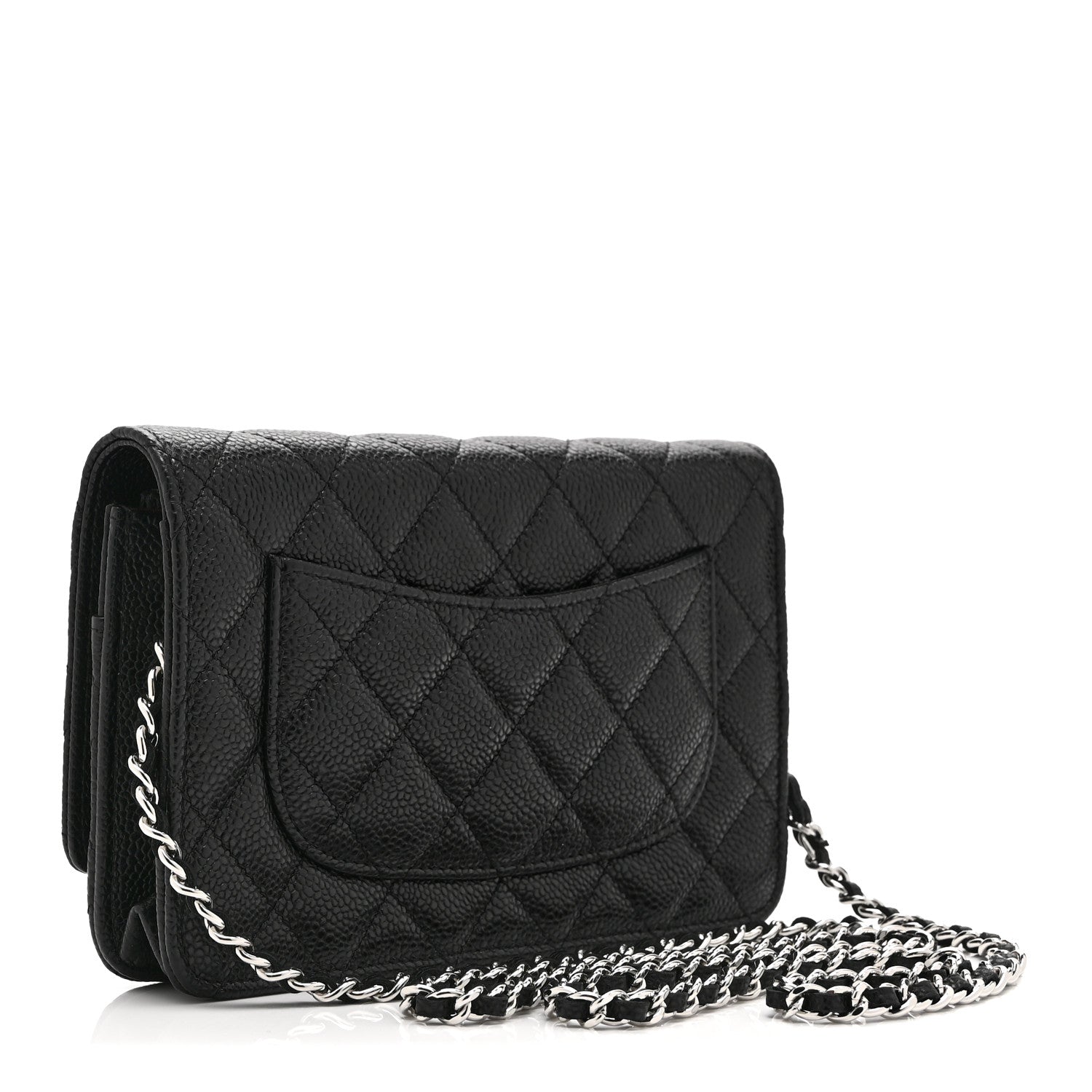Caviar Quilted CC Turnlock Wallet On Chain WOC Black