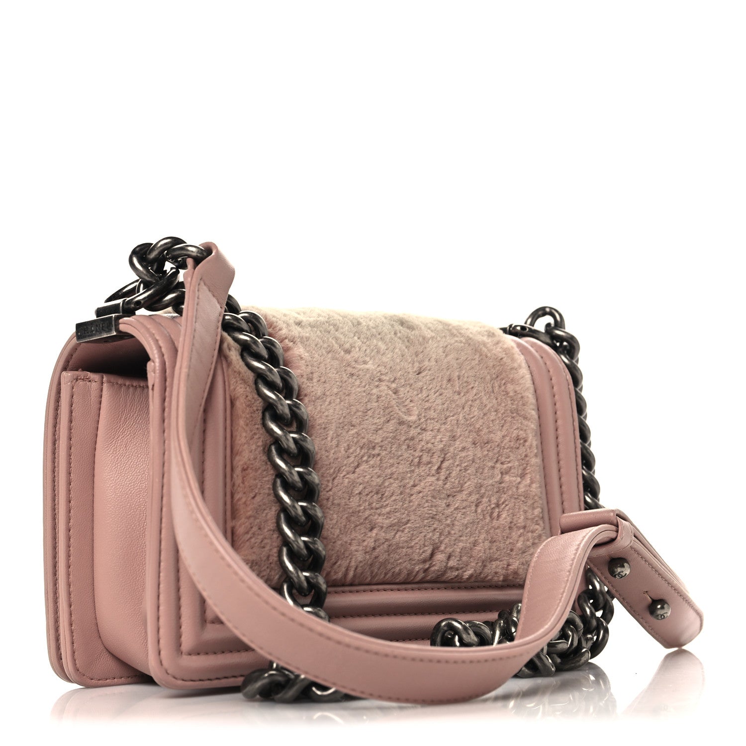 Fur Calfskin Small Boy Flap Pink