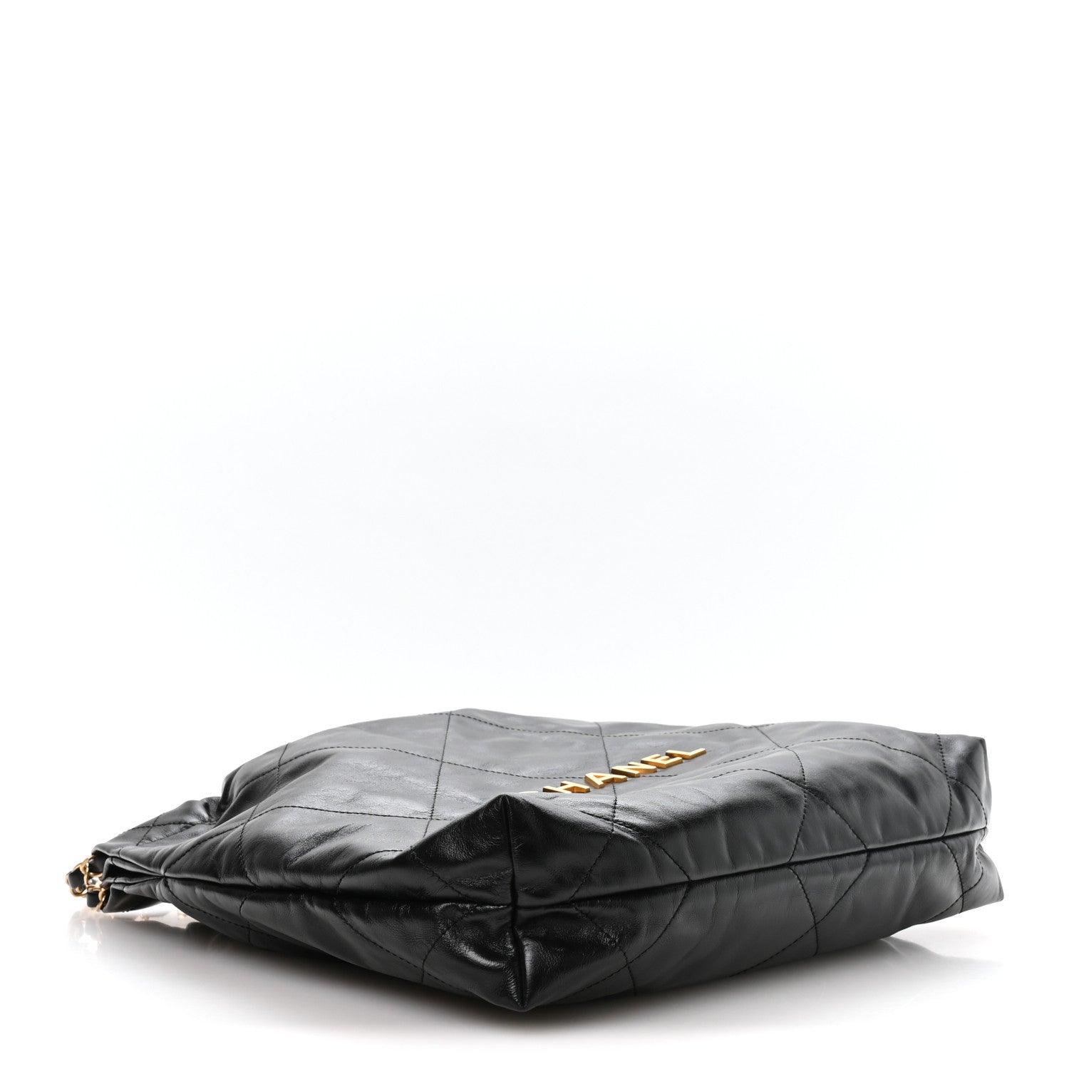 Shiny Calfskin Quilted Small Chanel 22 Black
