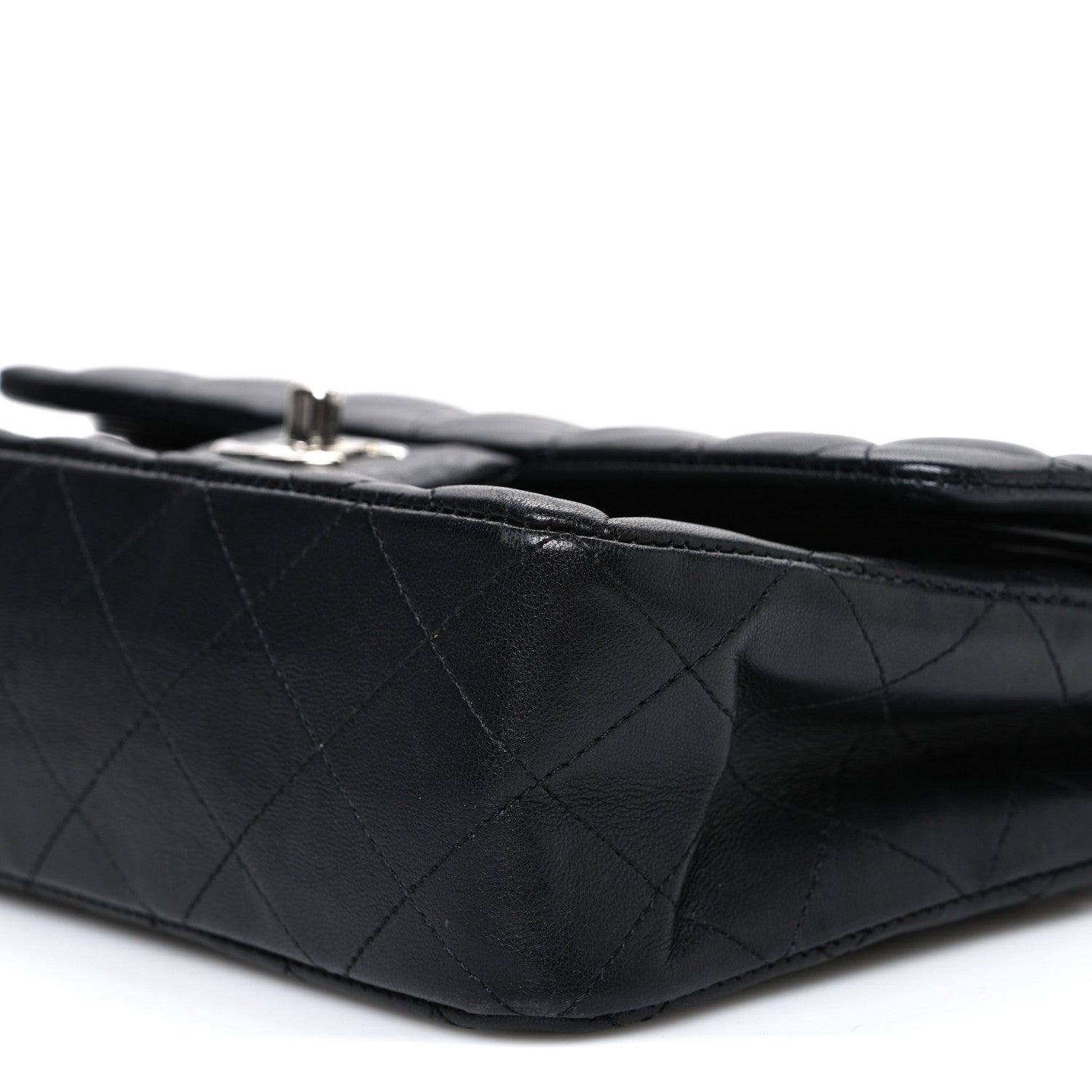 Lambskin Quilted Small Double Flap Black