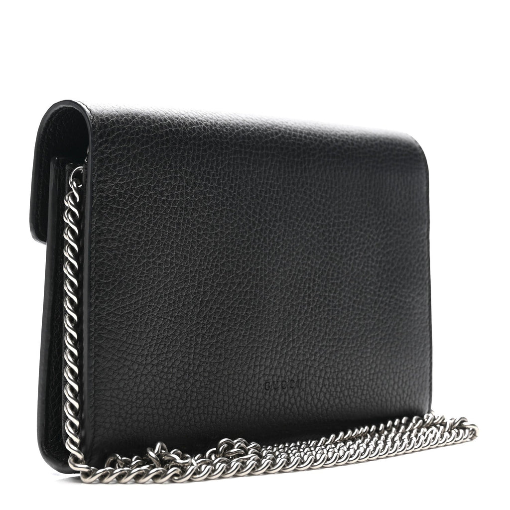Calfskin Mini Dionysus Chain Wallet Black