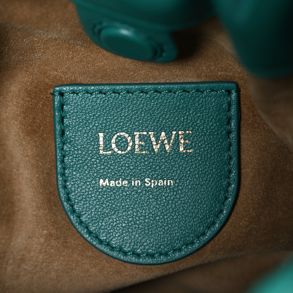 Mellow Nappa Lambskin Jade Mini Flamenco Knot Clutch Emerald Green