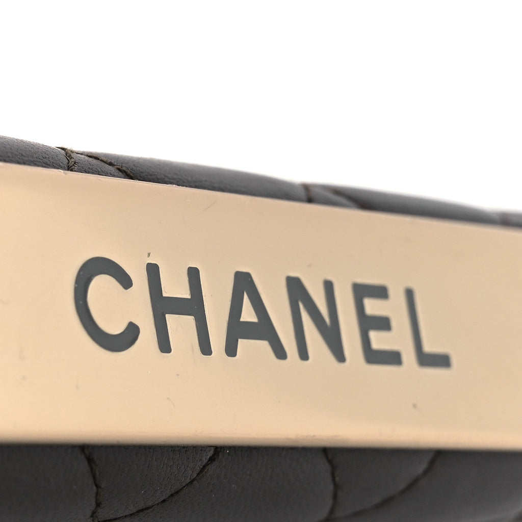 Lambskin Quilted Trendy CC Wallet On Chain WOC Dark Brown