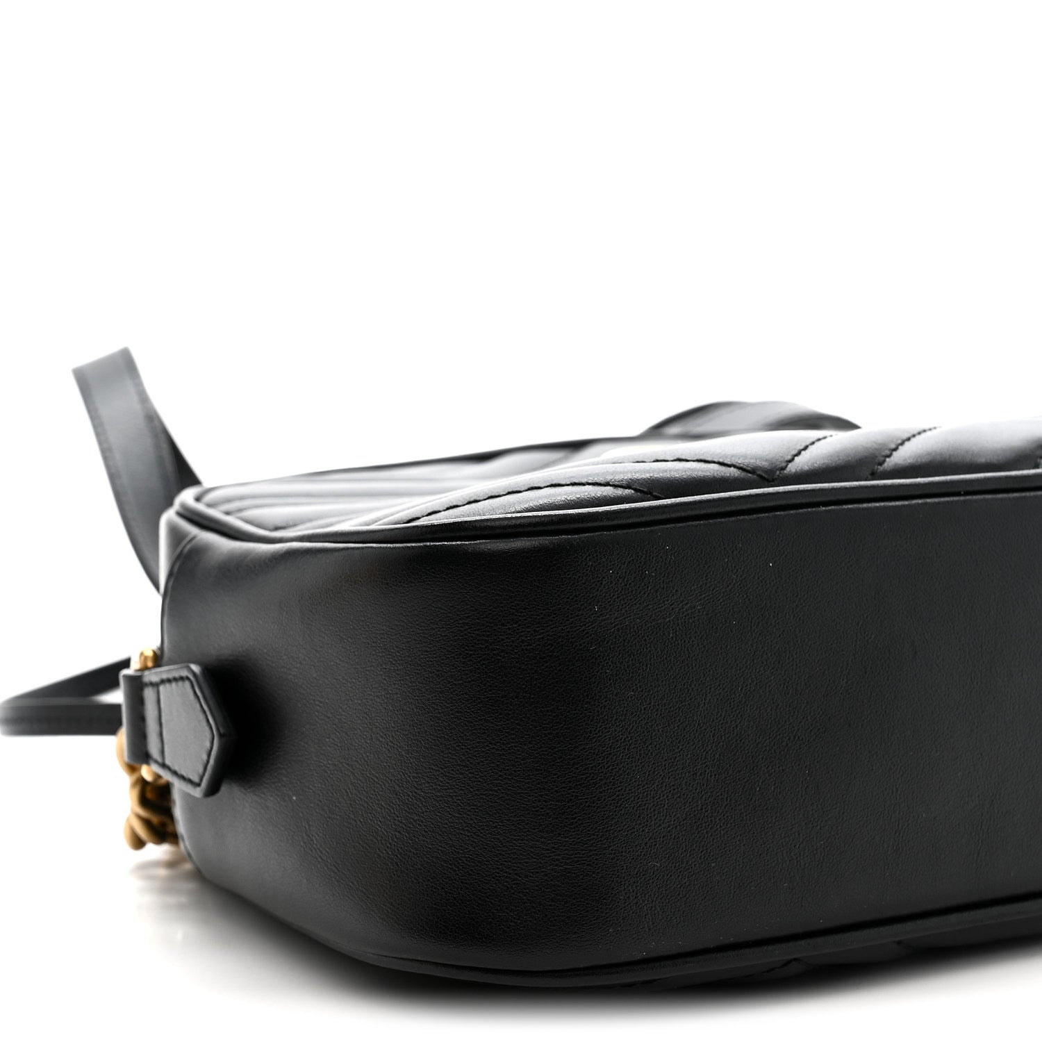 Calfskin Matelasse Small GG Marmont Chain Shoulder Bag Black
