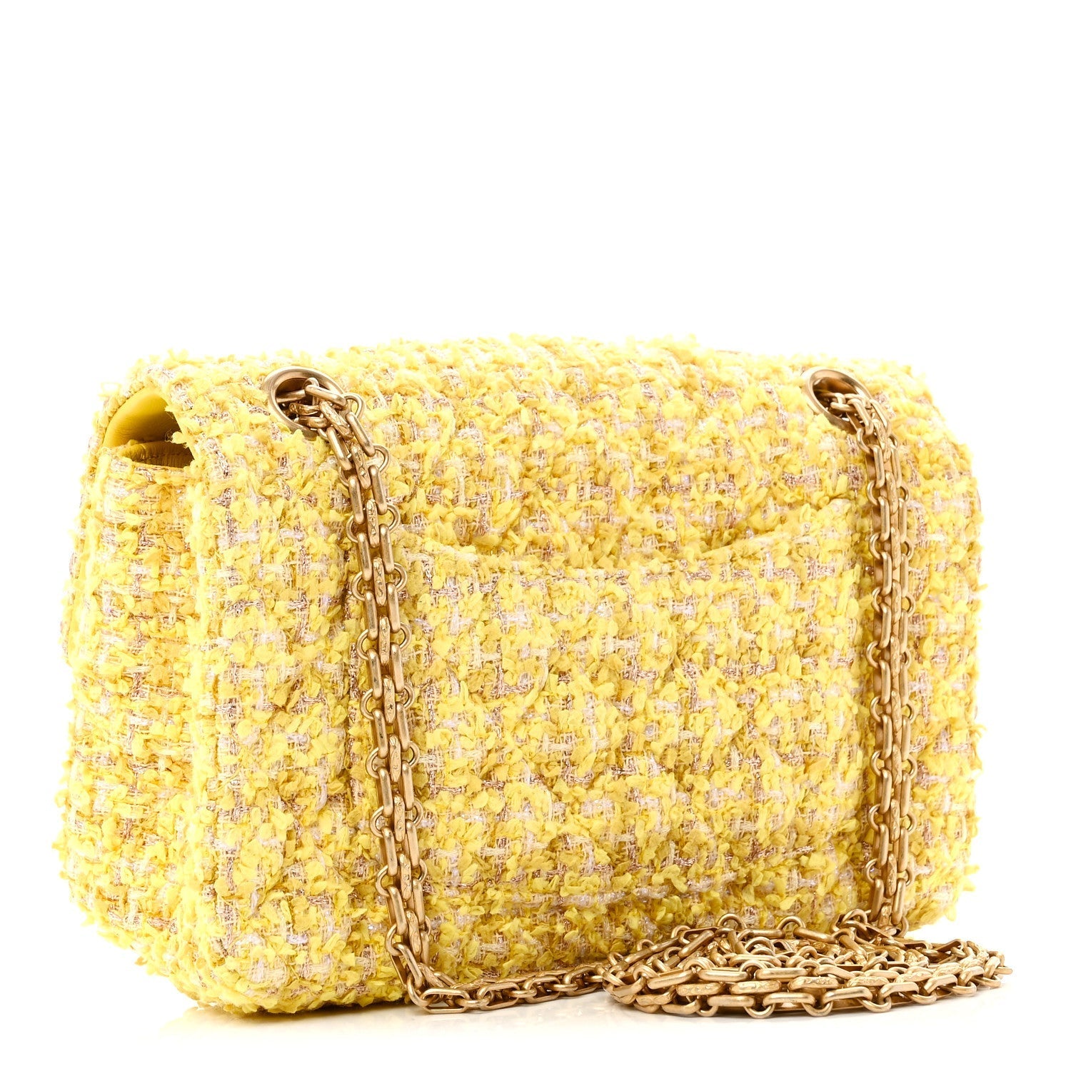 Tweed Quilted 2.55 Reissue Mini Flap Yellow
