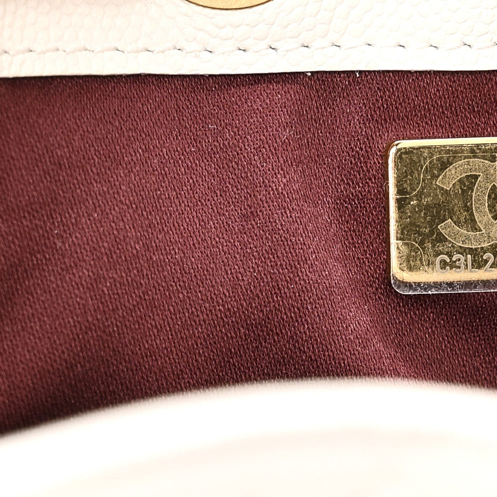 Caviar Quilted Mini Chanel 25 Handbag White