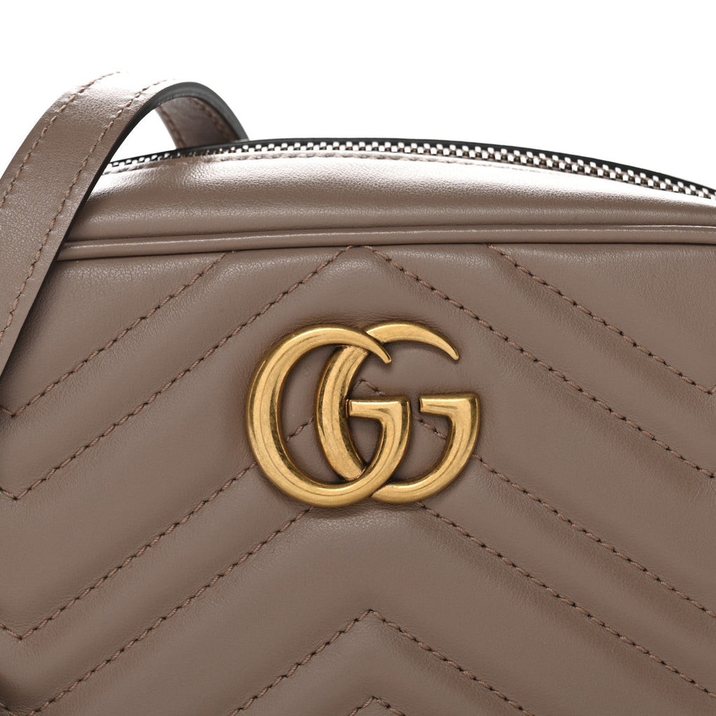 Calfskin Matelasse Mini GG Marmont Chain Shoulder Bag Porcelain Rose