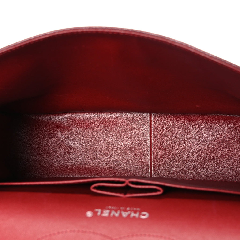 Caviar Quilted Jumbo Double Flap Burgundy