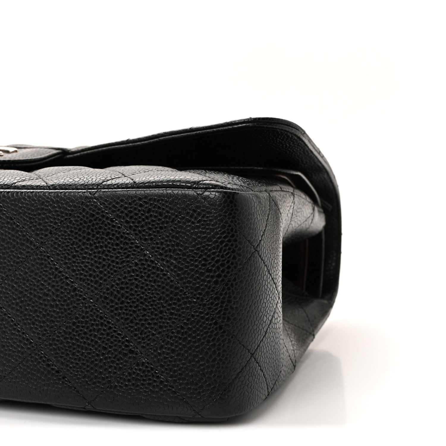 Caviar Quilted Jumbo Double Flap Black