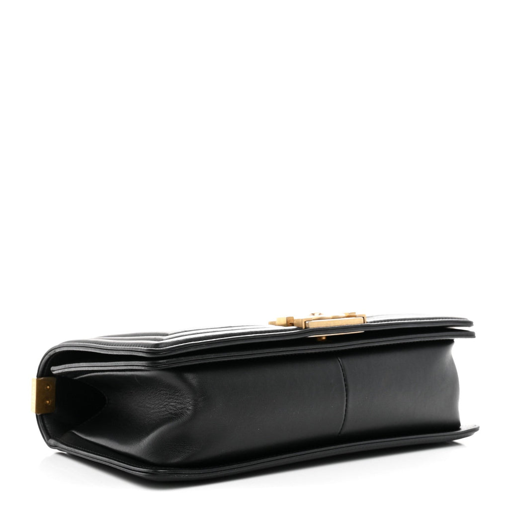 Lambskin Quilted Medium Boy Flap Black