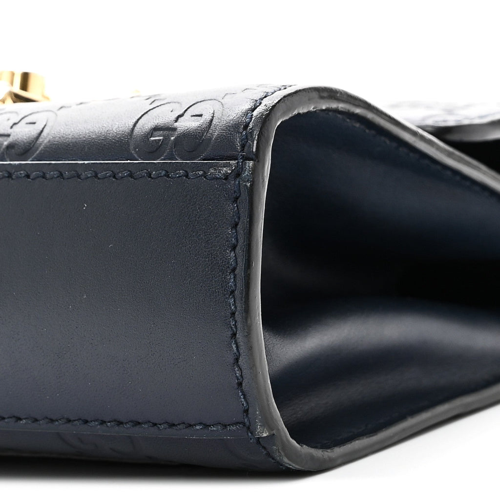 Guccissima Small Padlock Shoulder Bag Blue Agata