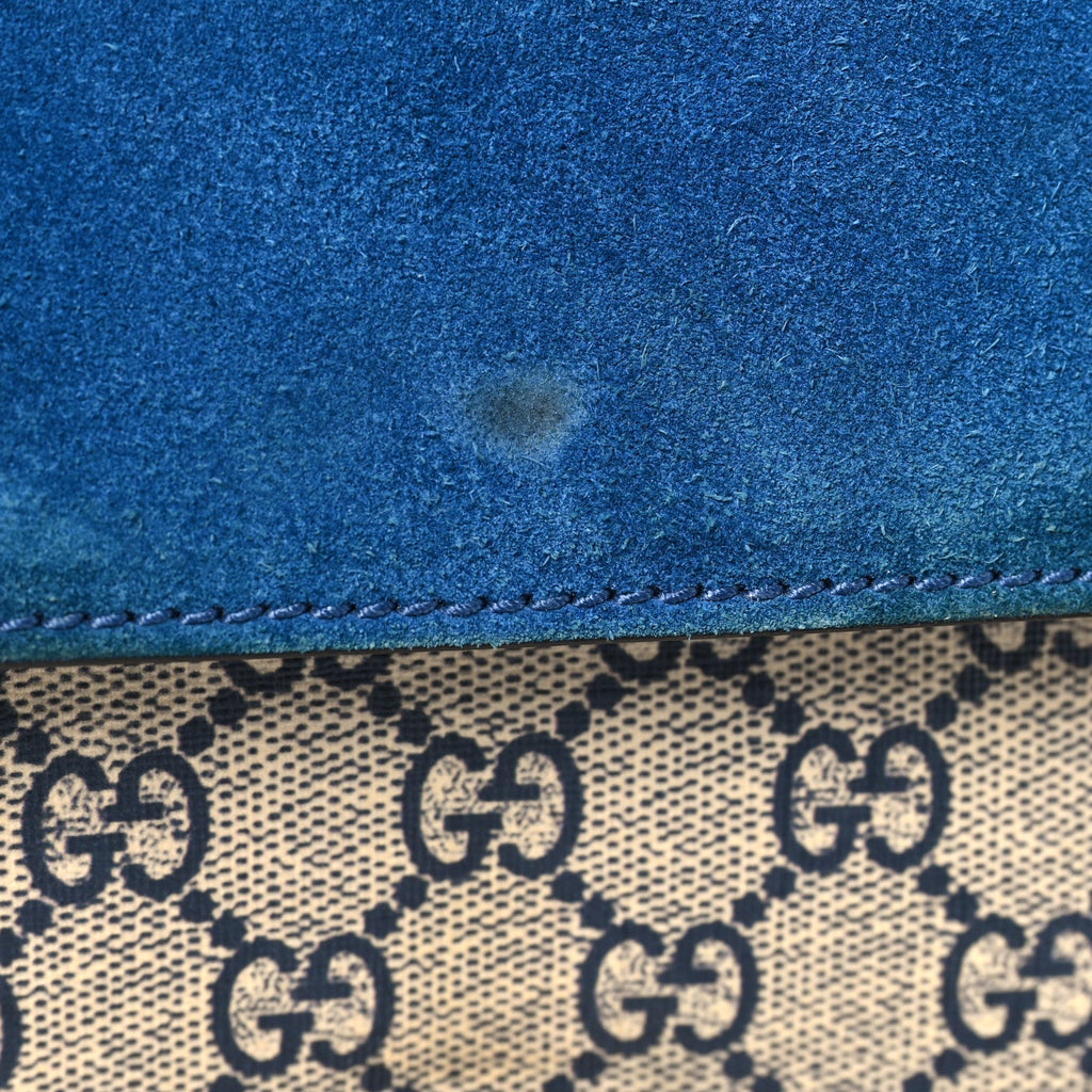 GG Supreme Monogram Blooms Mini Dionysus Shoulder Bag Beige Navy Vintage Blue