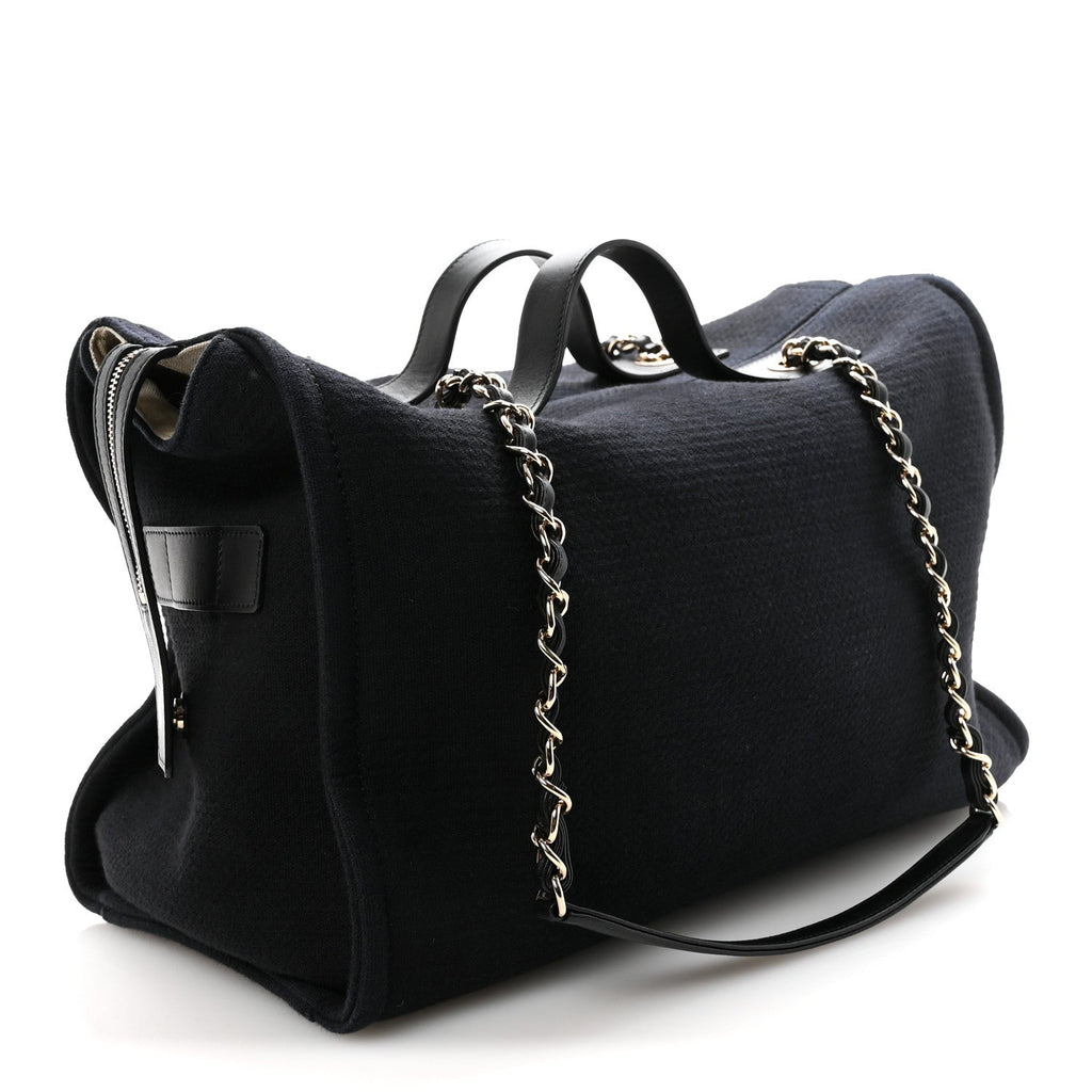 Mixed Fibers Large Deauville Bowling Bag  Black
