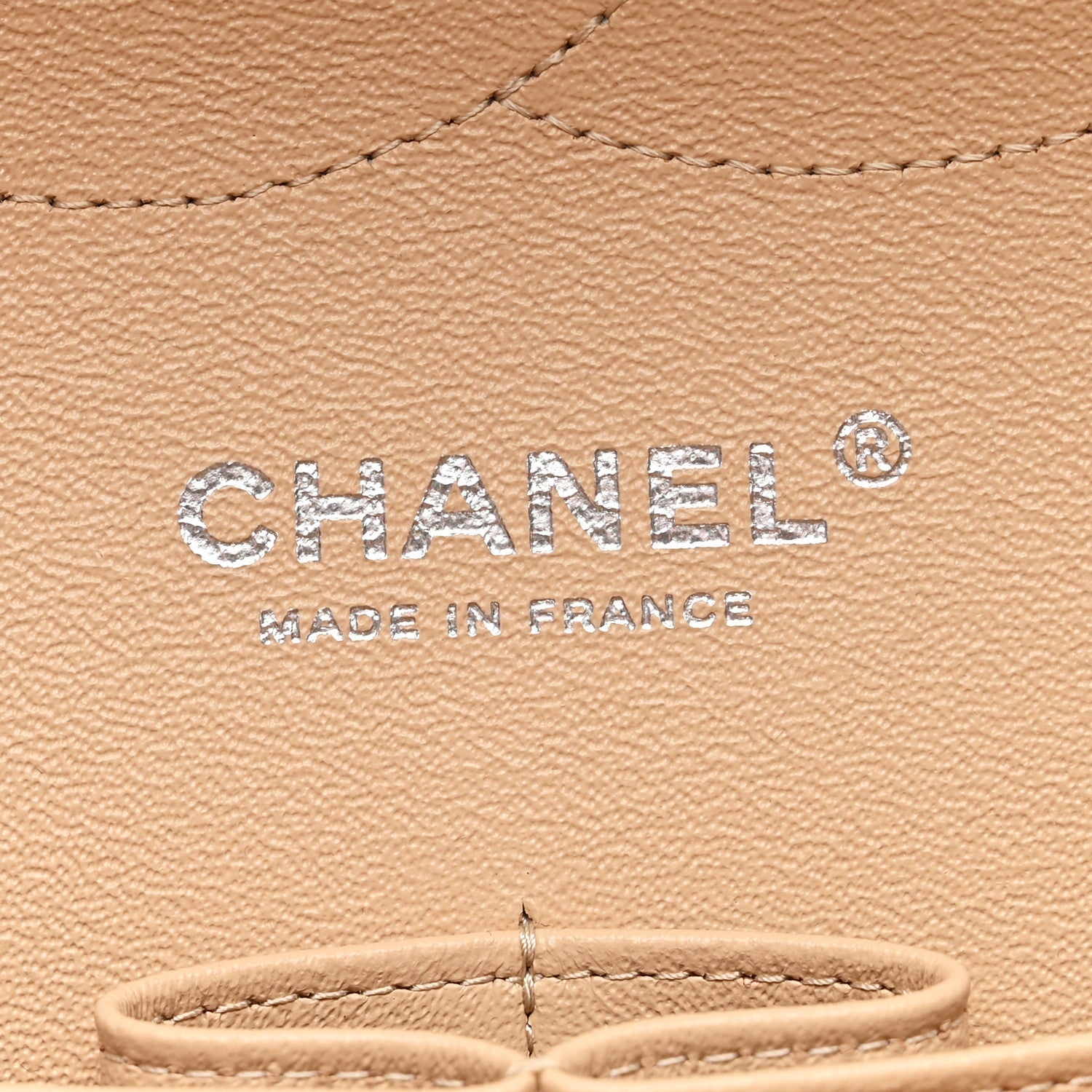Caviar Quilted Jumbo Double Flap Beige Clair