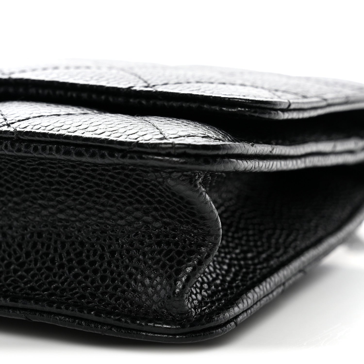 Caviar Quilted Wallet on Chain WOC Black