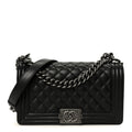 Caviar Quilted Medium Boy Flap Black