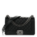 Caviar Quilted Medium Boy Flap Black