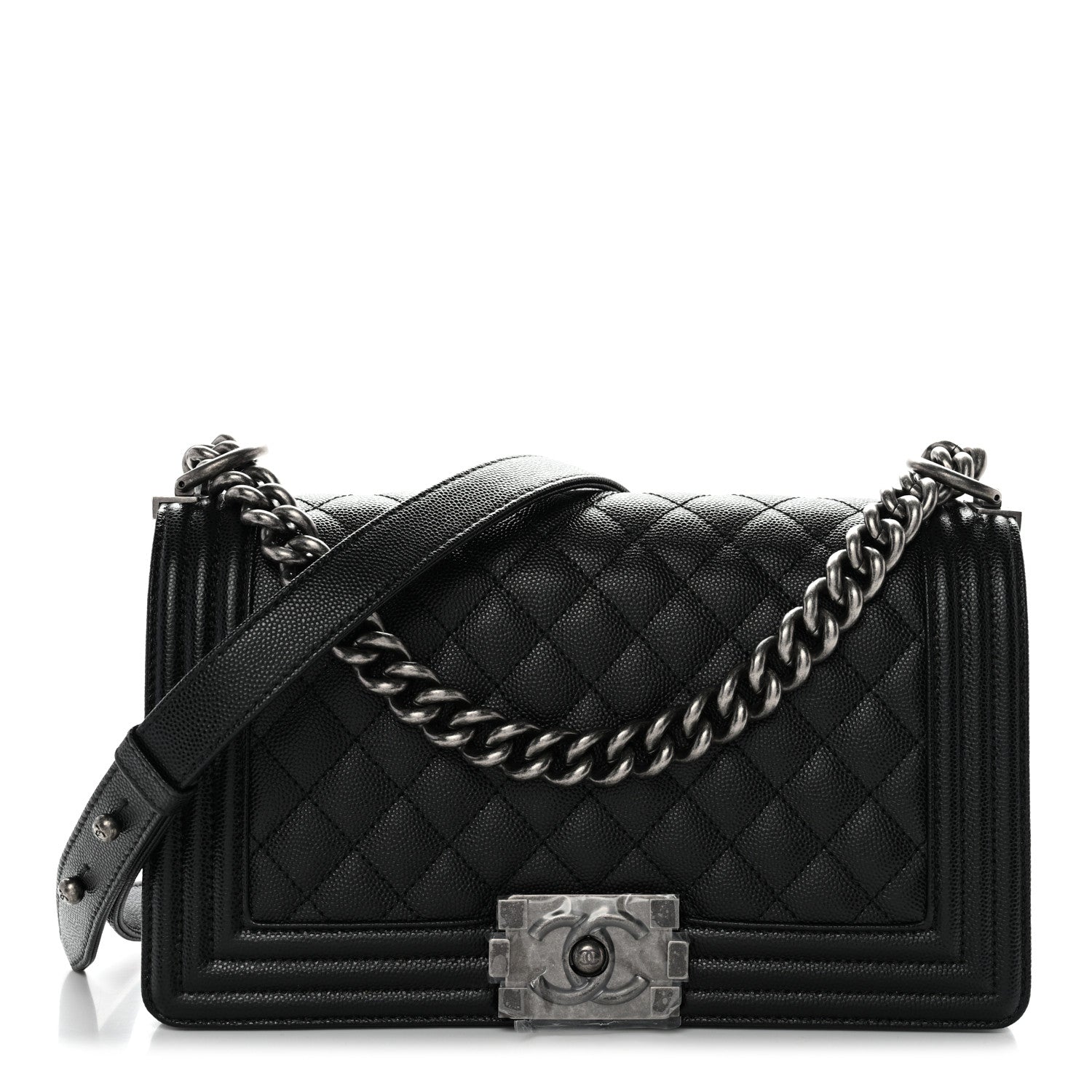 Caviar Quilted Medium Boy Flap Black