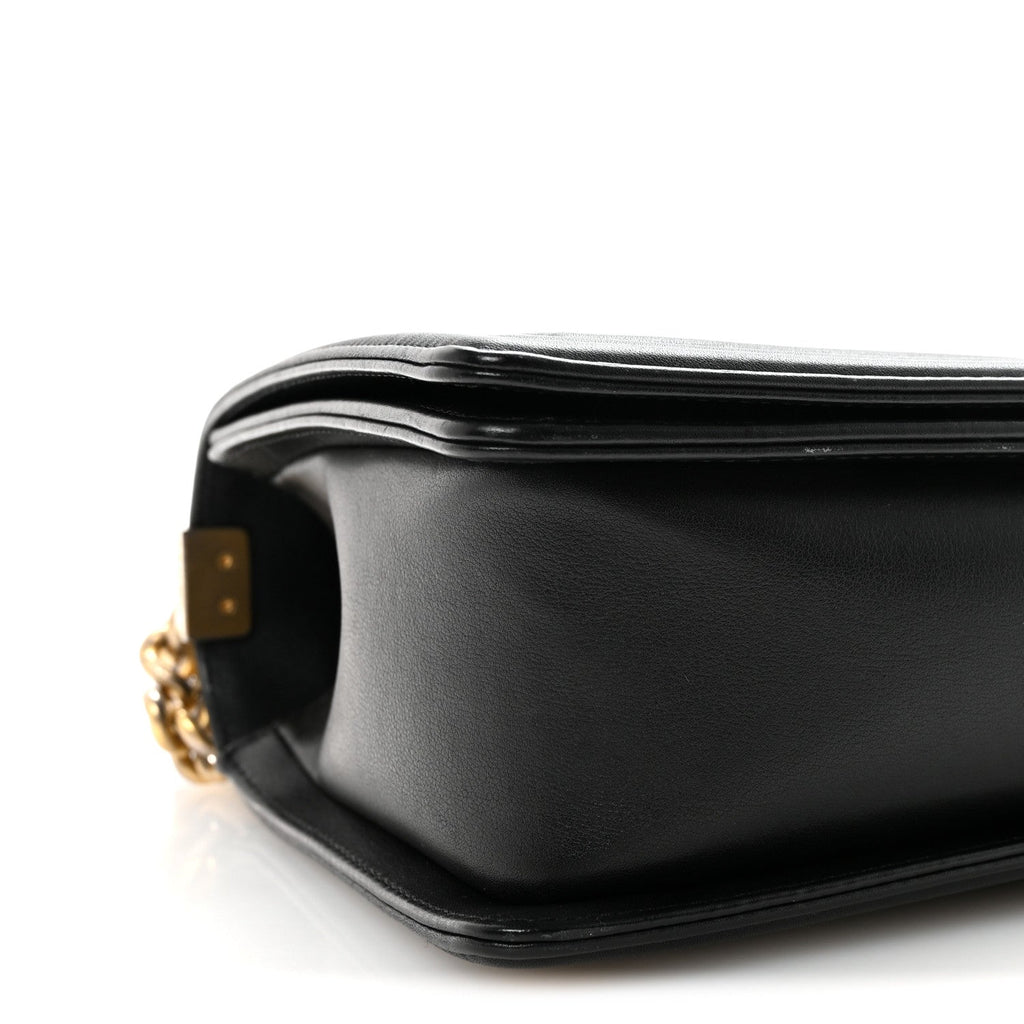 Calfskin Quilted New Medium Boy Flap Black