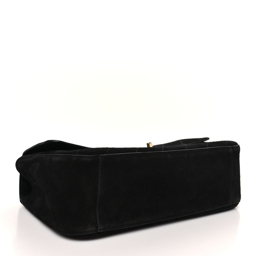 Suede Calfskin Small Souplissimo Maxi Flap Black