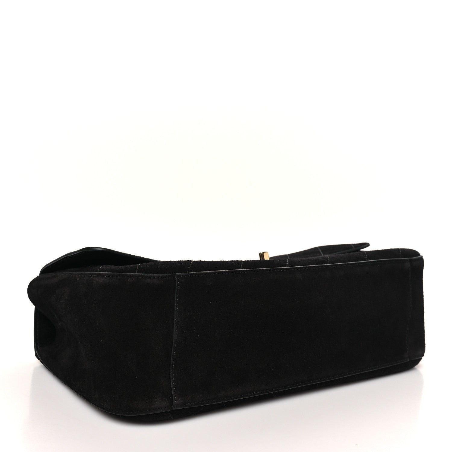 Suede Calfskin Small Souplissimo Maxi Flap Black