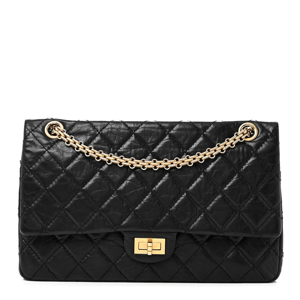 Aged Calfskin Quilted 2.55 Reissue 226 Flap Black