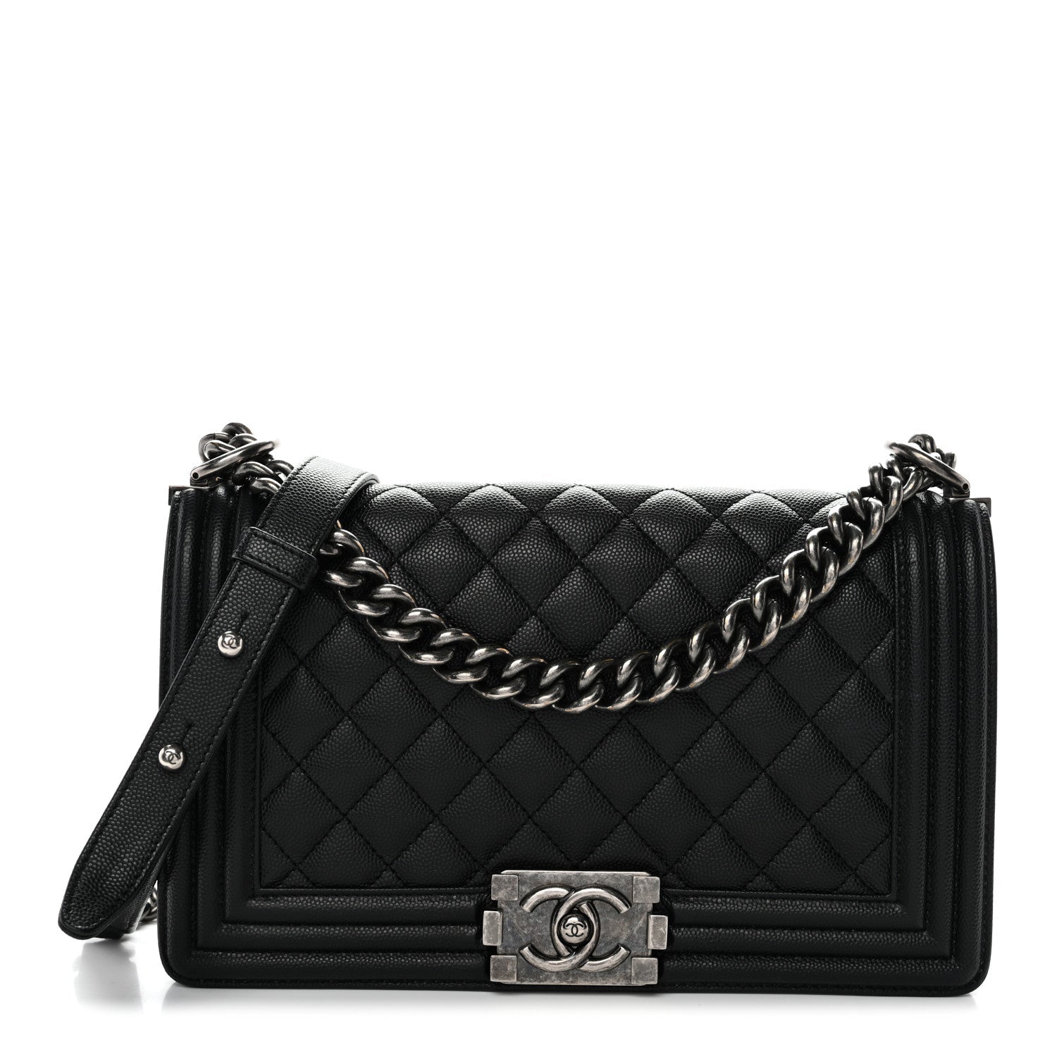 Caviar Quilted Medium Boy Flap Black