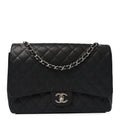 Caviar Quilted Maxi Double Flap Black