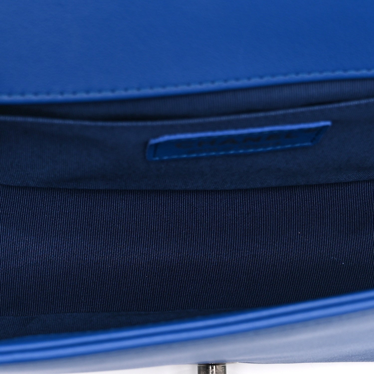 Lambskin Chevron Quilted Medium Boy Flap Blue