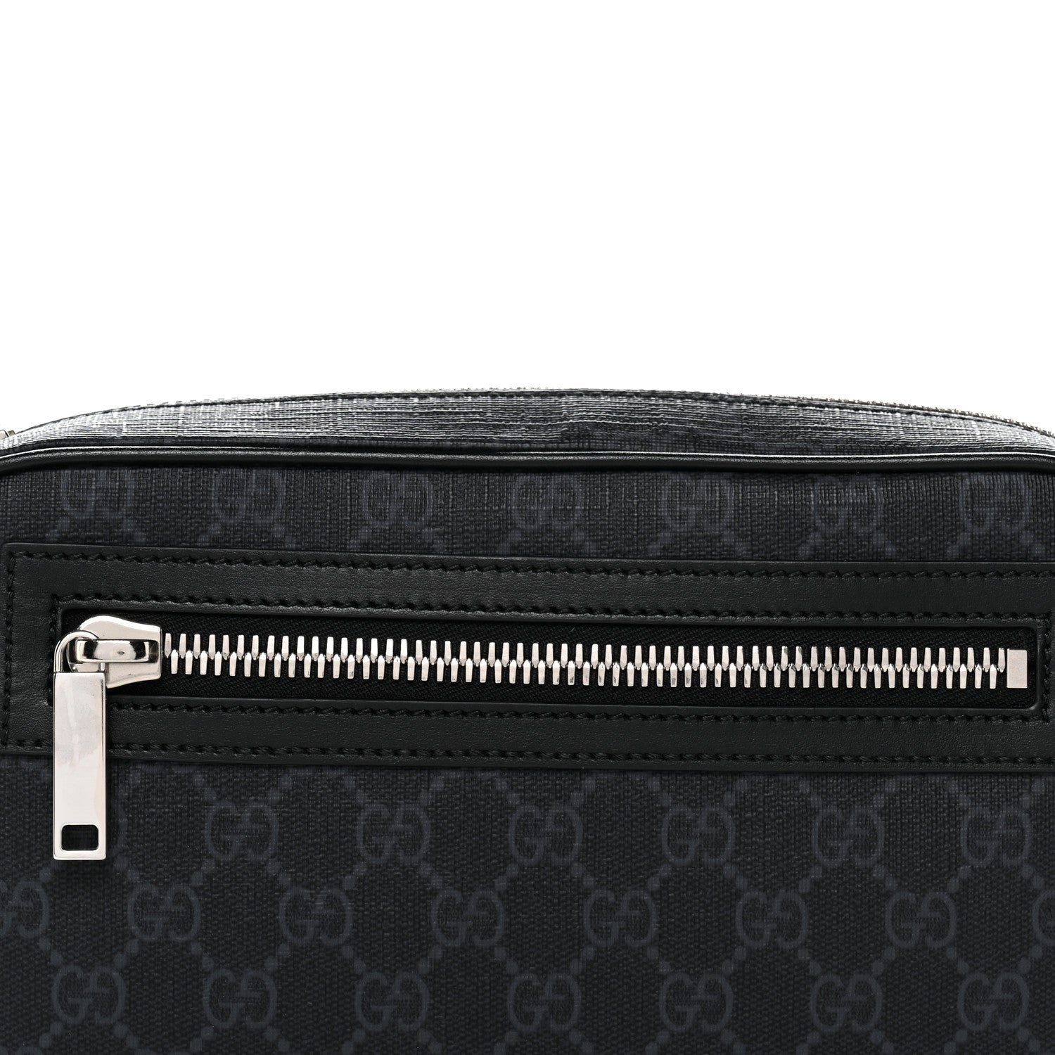 Soft GG Supreme Monogram Web Belt Bag Black Grey