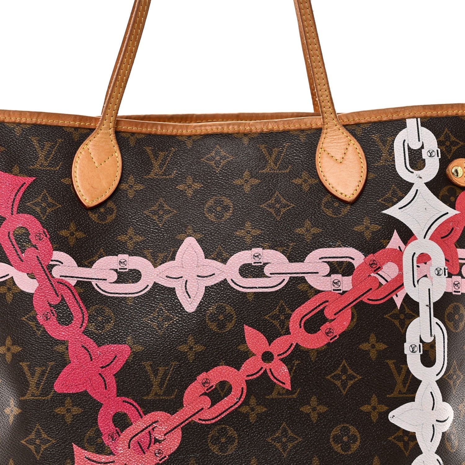 Monogram Bay Neverfull MM Rose Ballerine Poppy