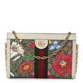 GG Supreme Monogram Flora Web Small Ophidia Chain Shoulder Bag White