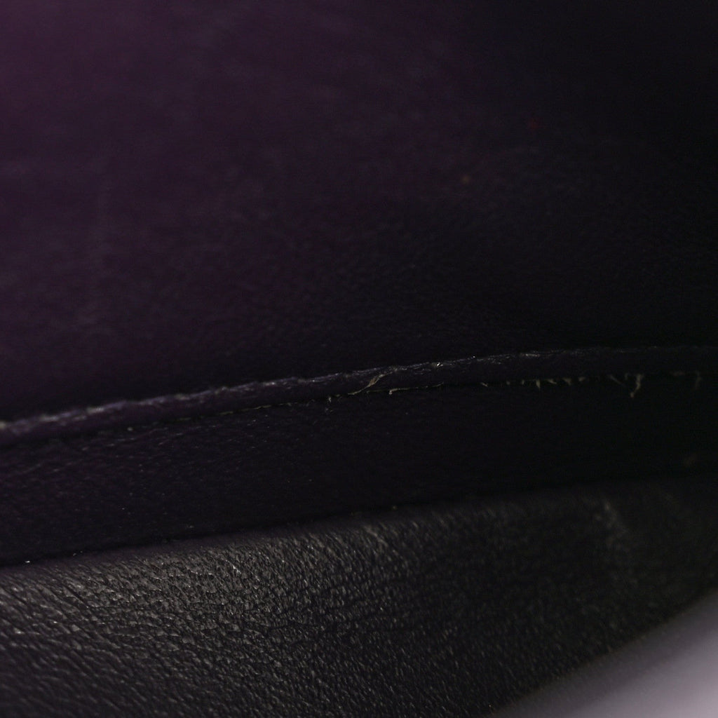Caviar Quilted Small Double Flap Dark Purple