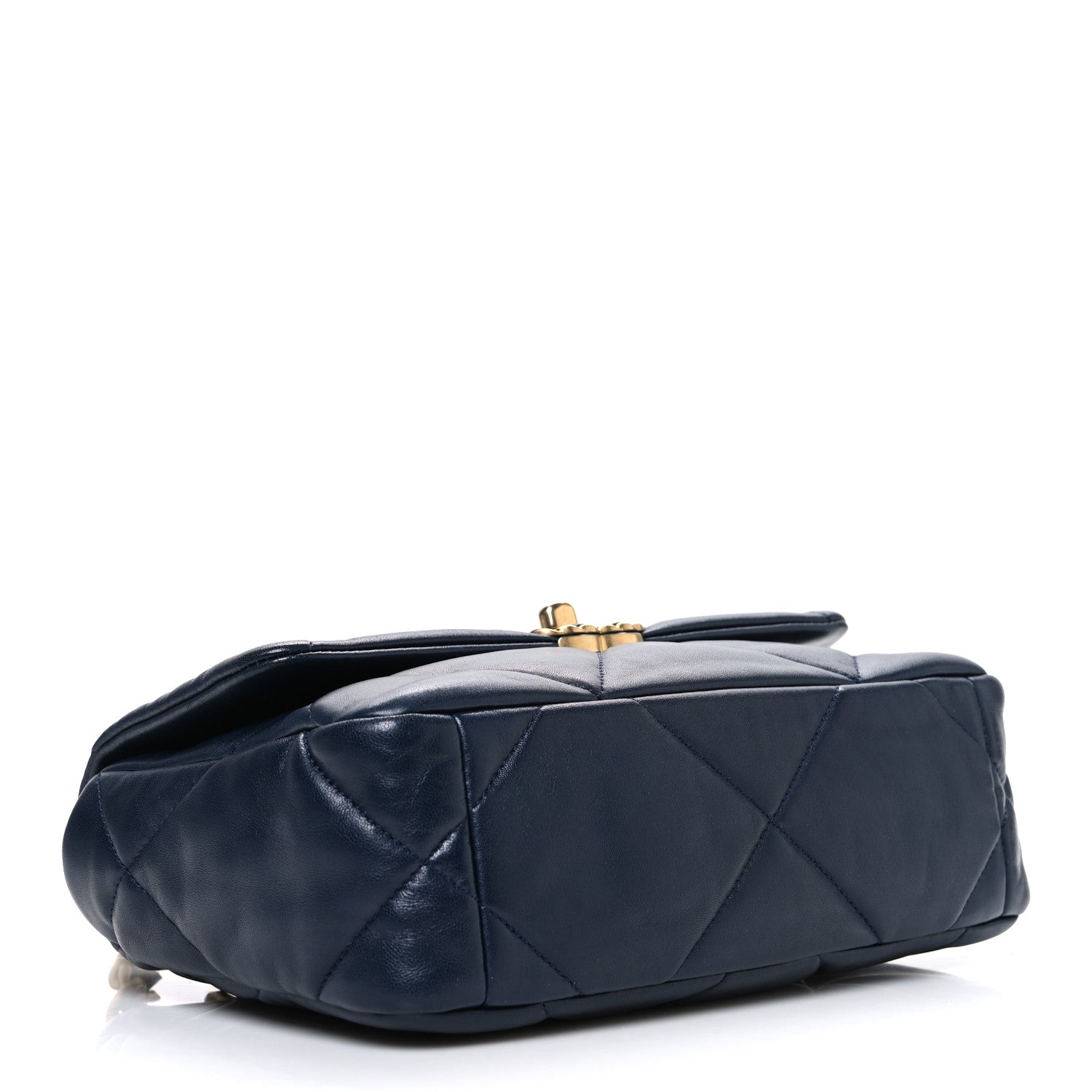 Lambskin Quilted Medium Chanel 19 Flap Navy Blue