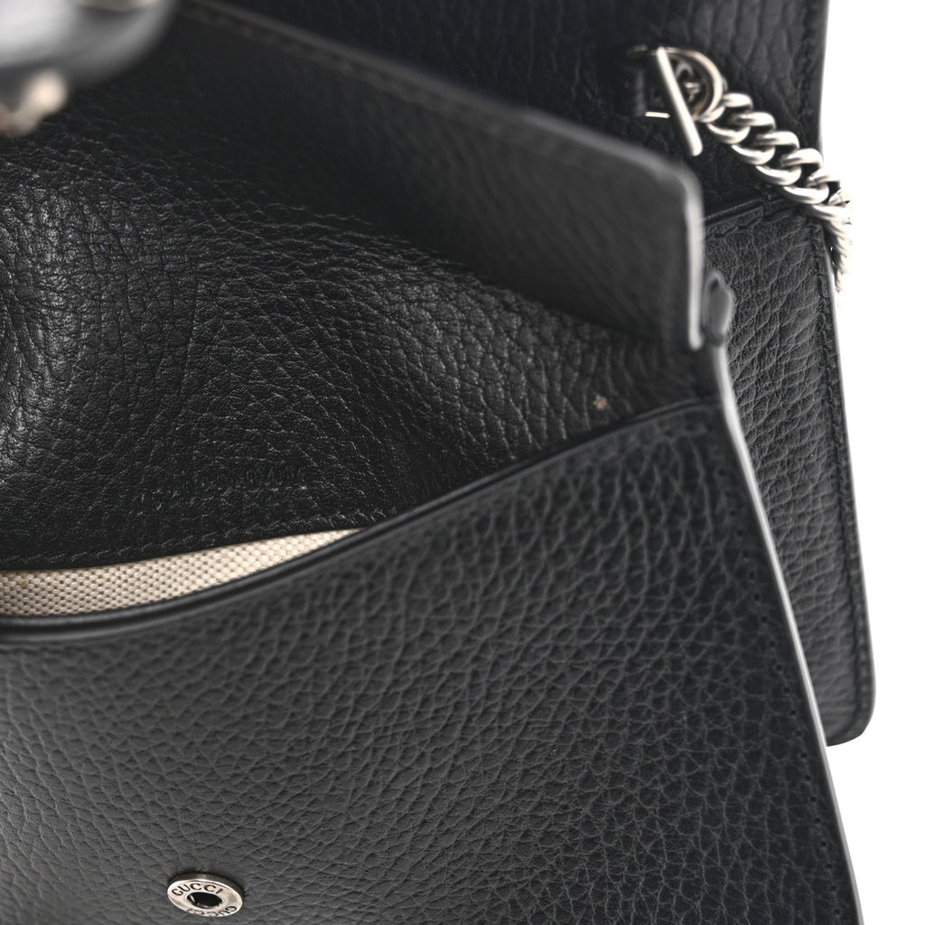 Dollar Calfskin Crystal Mini Dionysus Top Handle Bag Black Crystal
