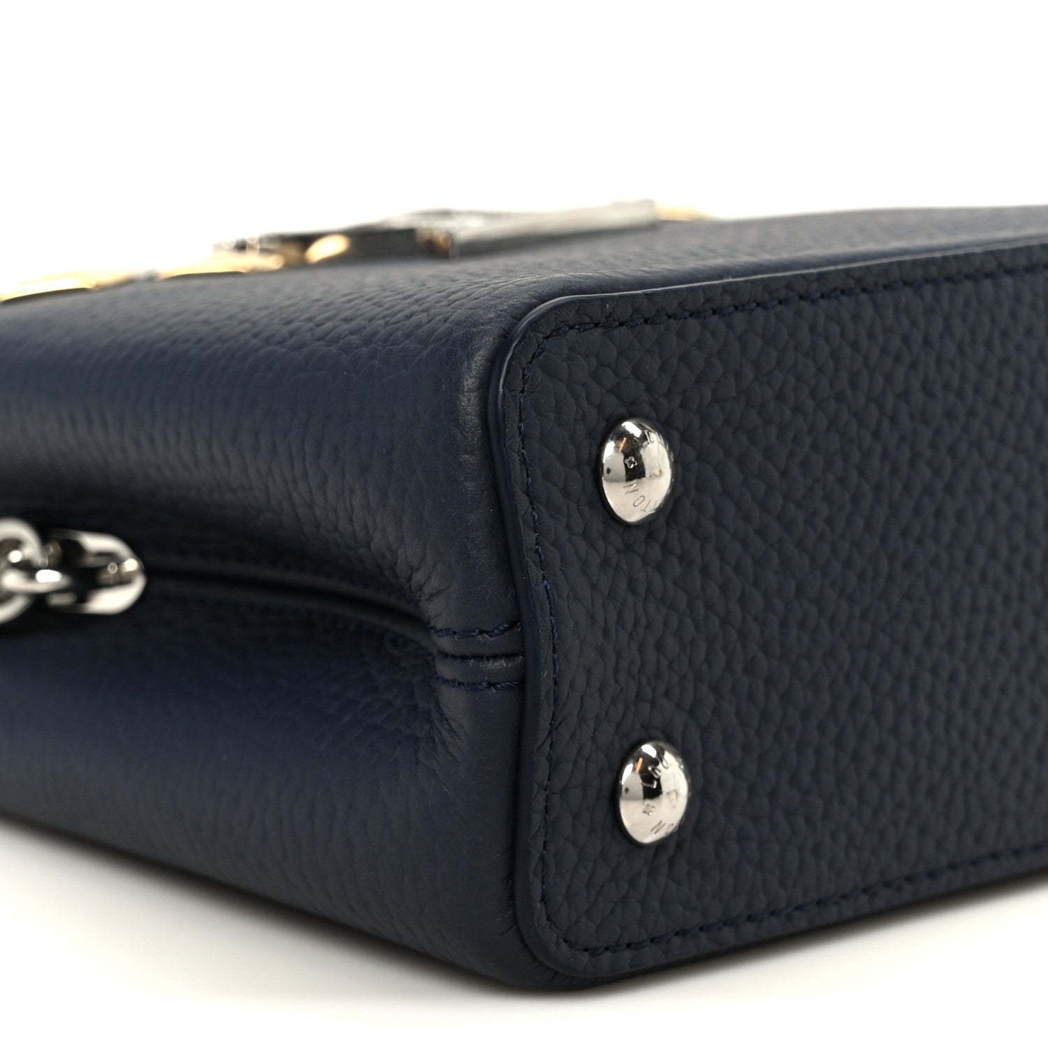 Taurillon Embellished Malletage Crown Mini Capucines Navy