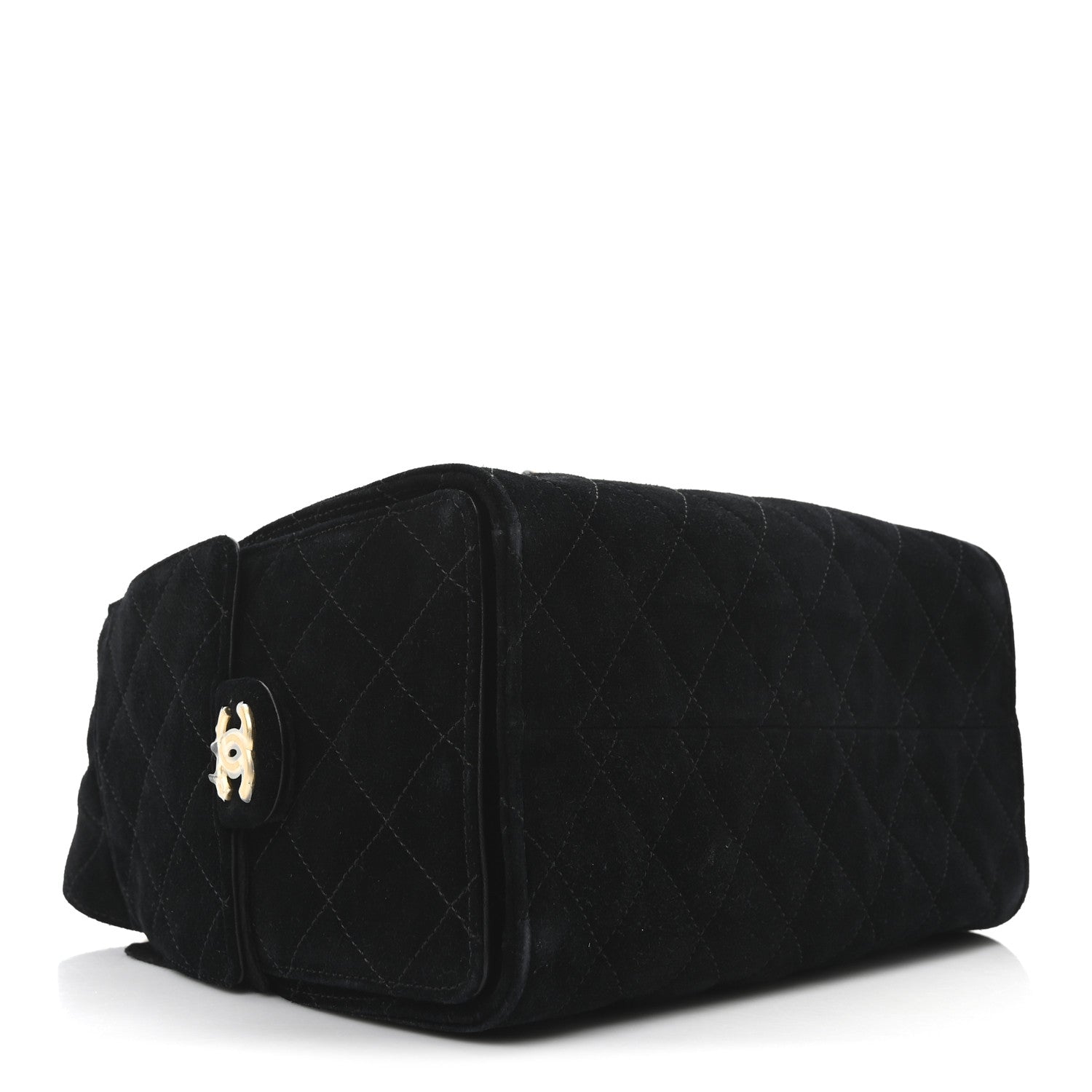 Suede Quilted Small Chanel 25 Handbag Black