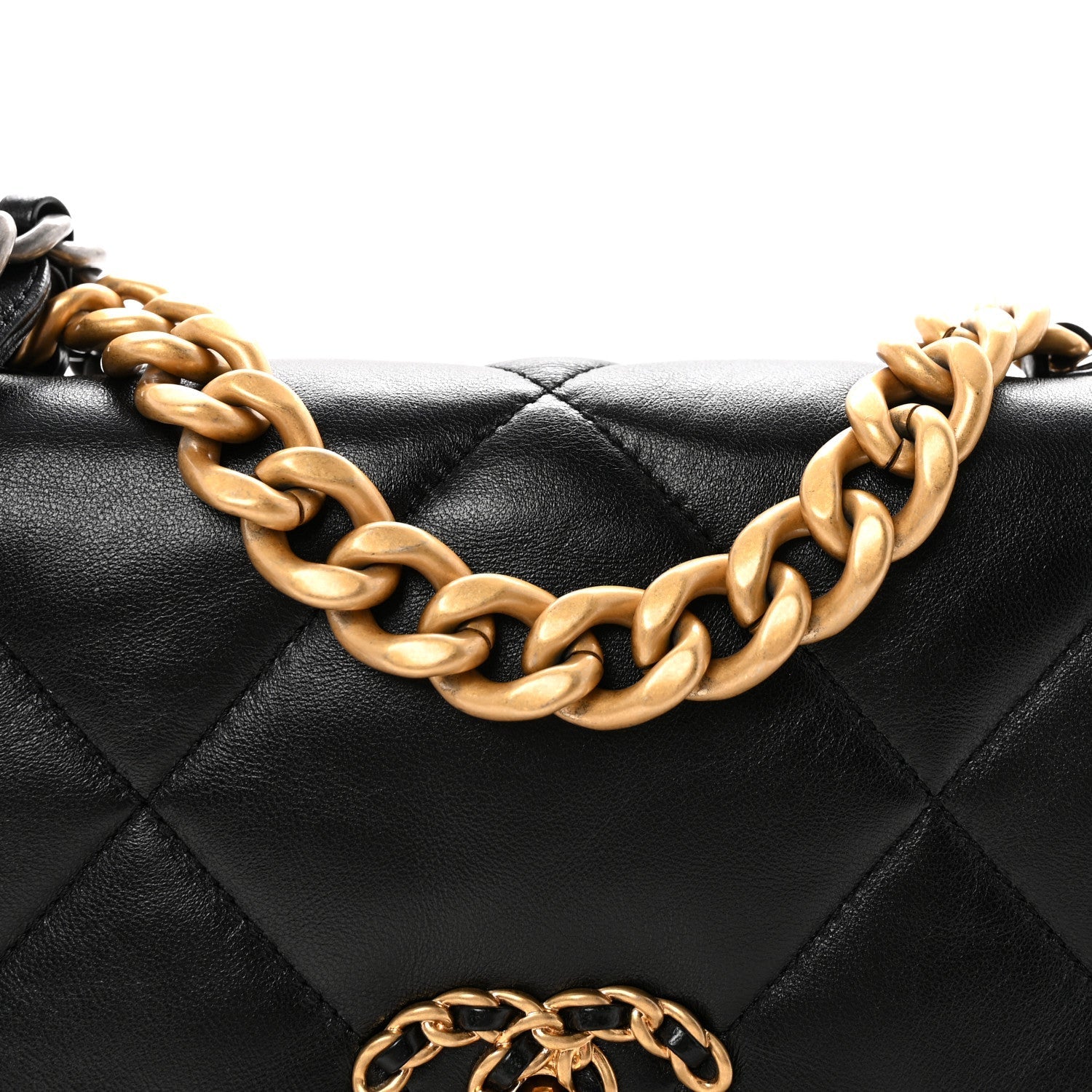 Lambskin Quilted Medium Chanel 19 Flap Black