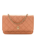 Caviar Quilted CC Turnlock Wallet On Chain WOC Brown