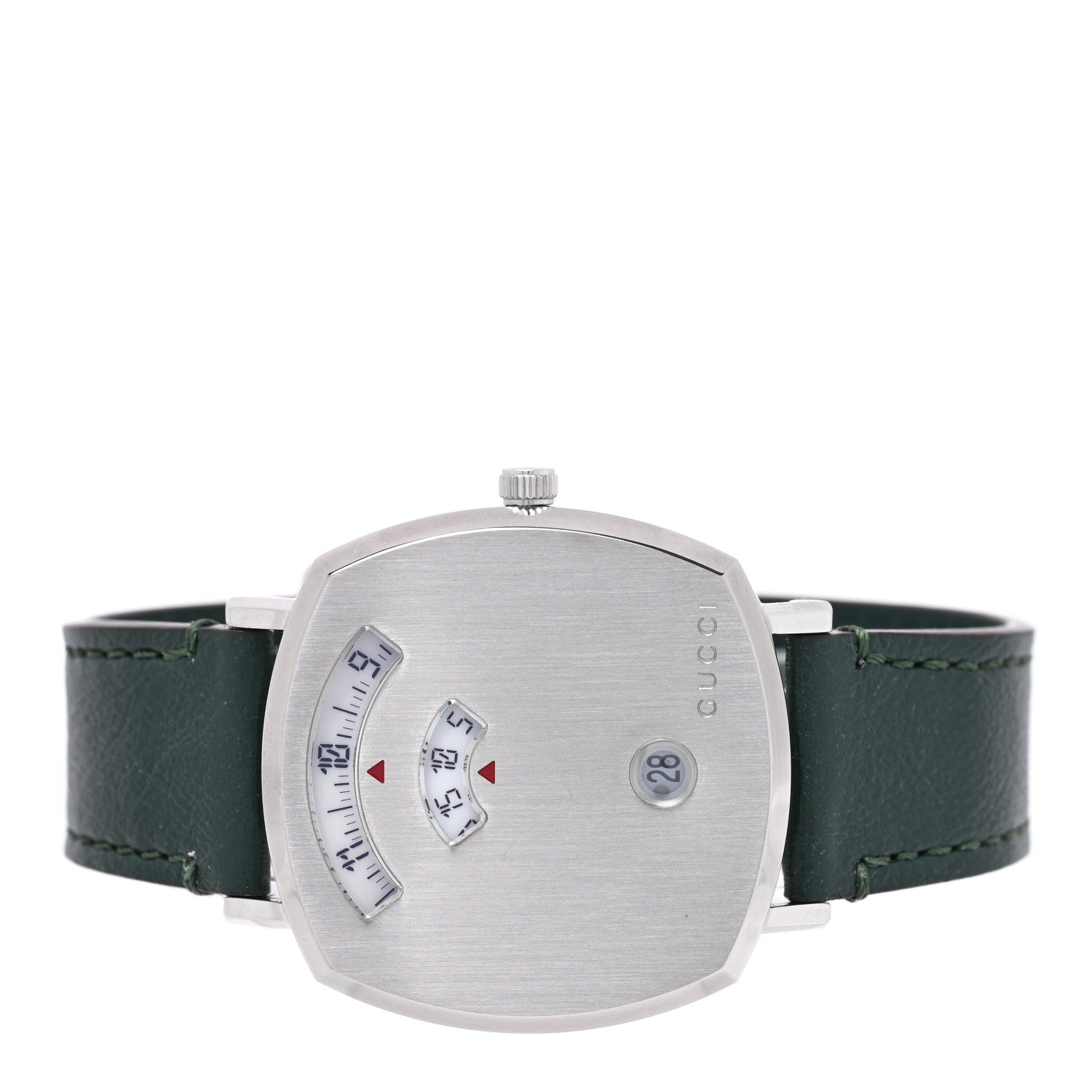 Stainless Steel Calfskin 35mm Grip Quartz Watch Green