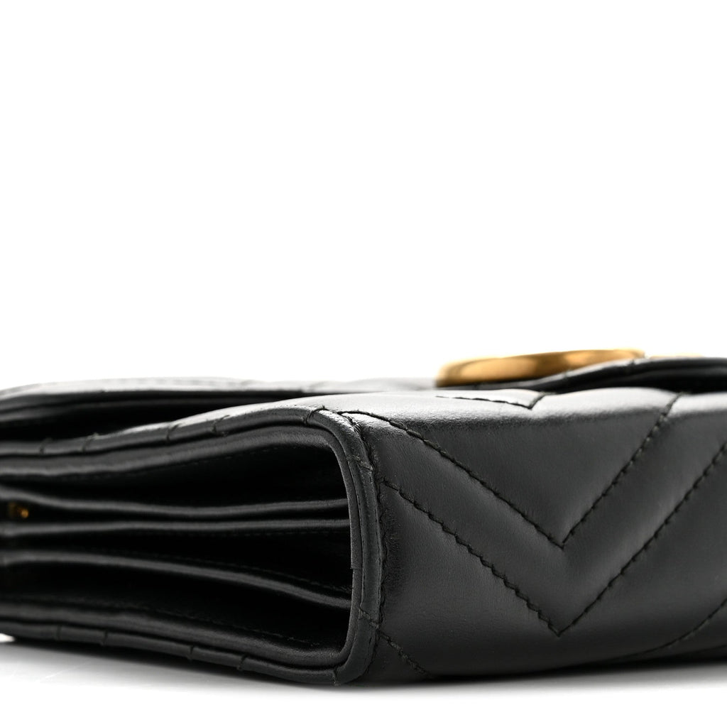 Calfskin Matelasse GG Marmont Chain Wallet Black