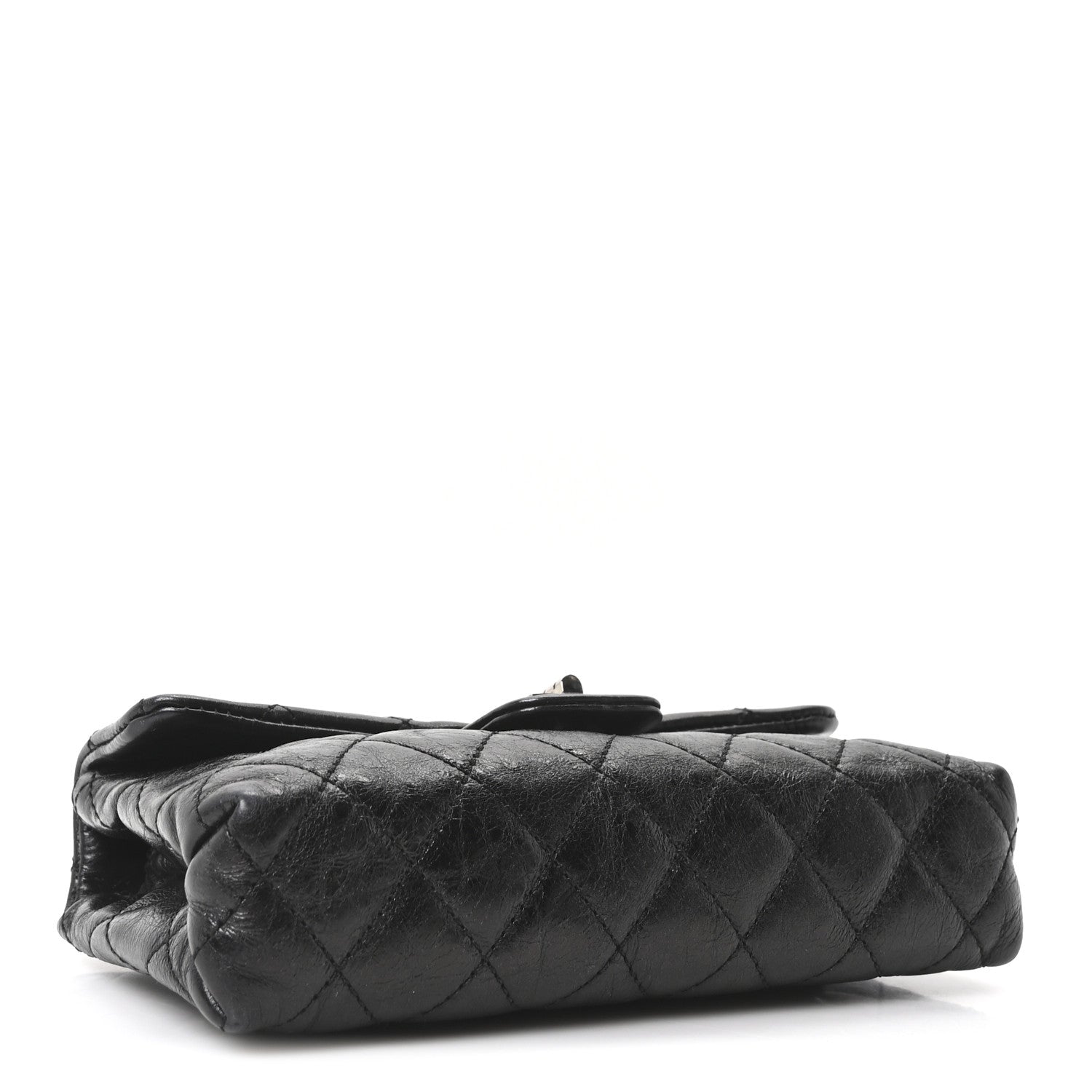 Glazed Calfskin Quilted 2.55 Reissue Flap Belt Bag Clutch 85 34 Black