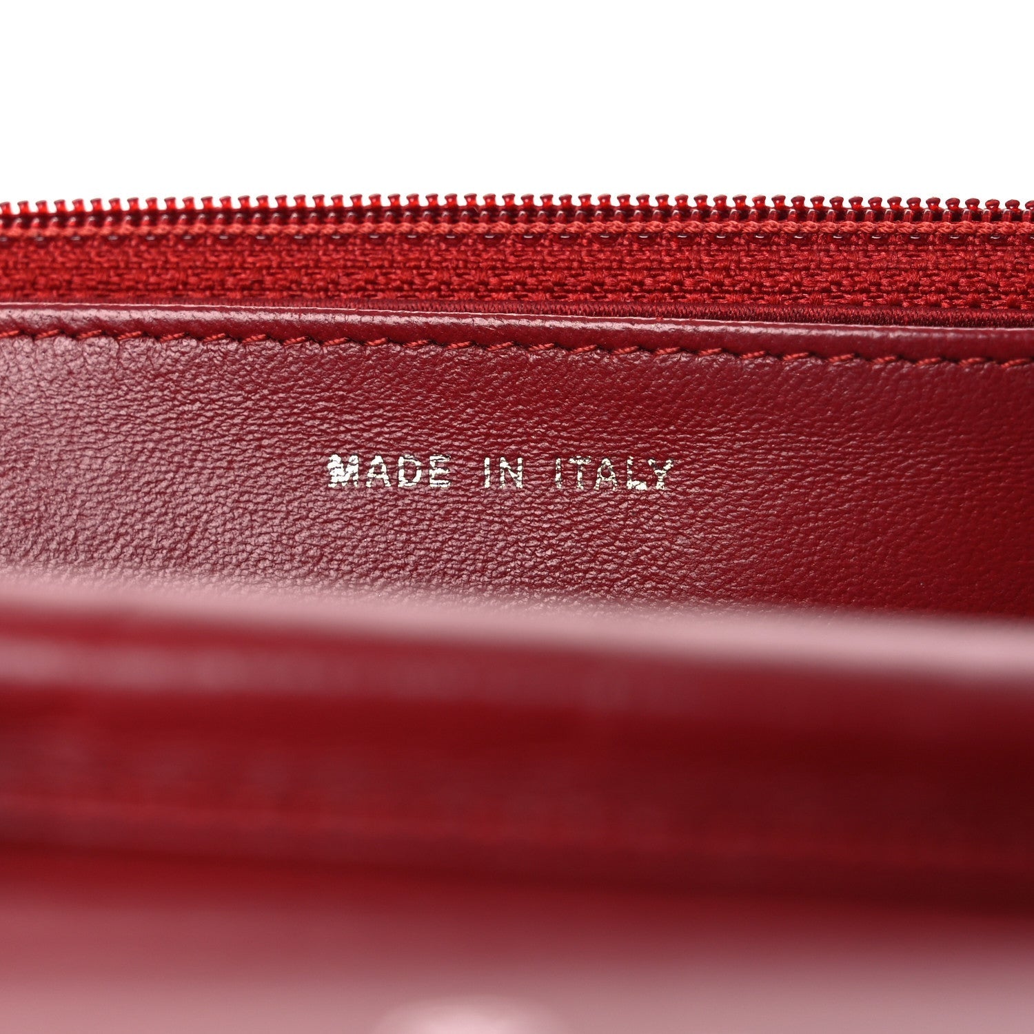 Lambskin Camellia Embossed Wallet on Chain WOC Red