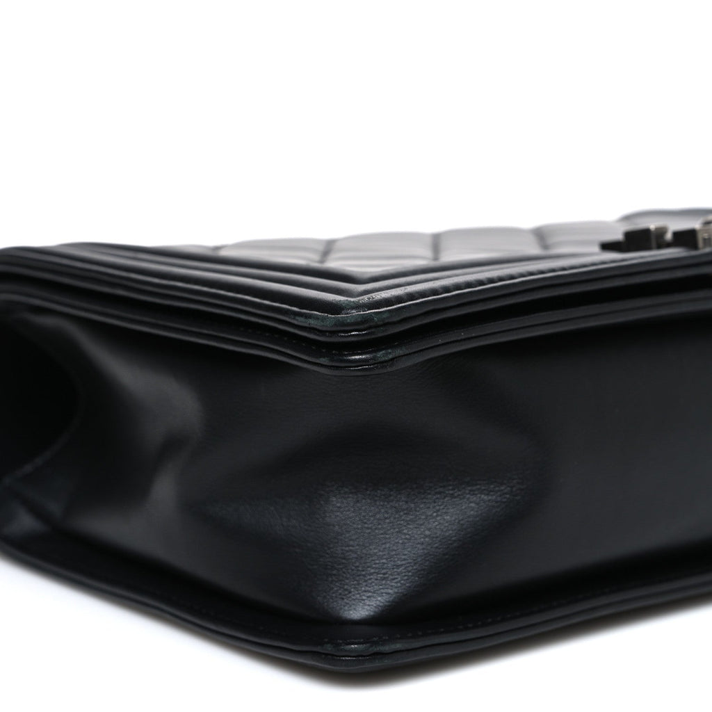 Lambskin Quilted New Medium Boy Flap Black