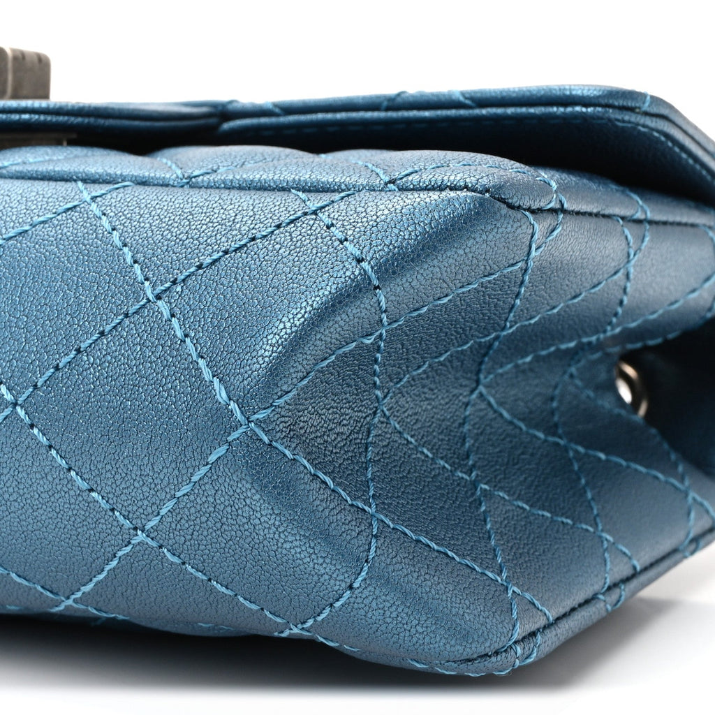 Metallic Sheepskin Quilted 2.55 Reissue Mini Flap Blue