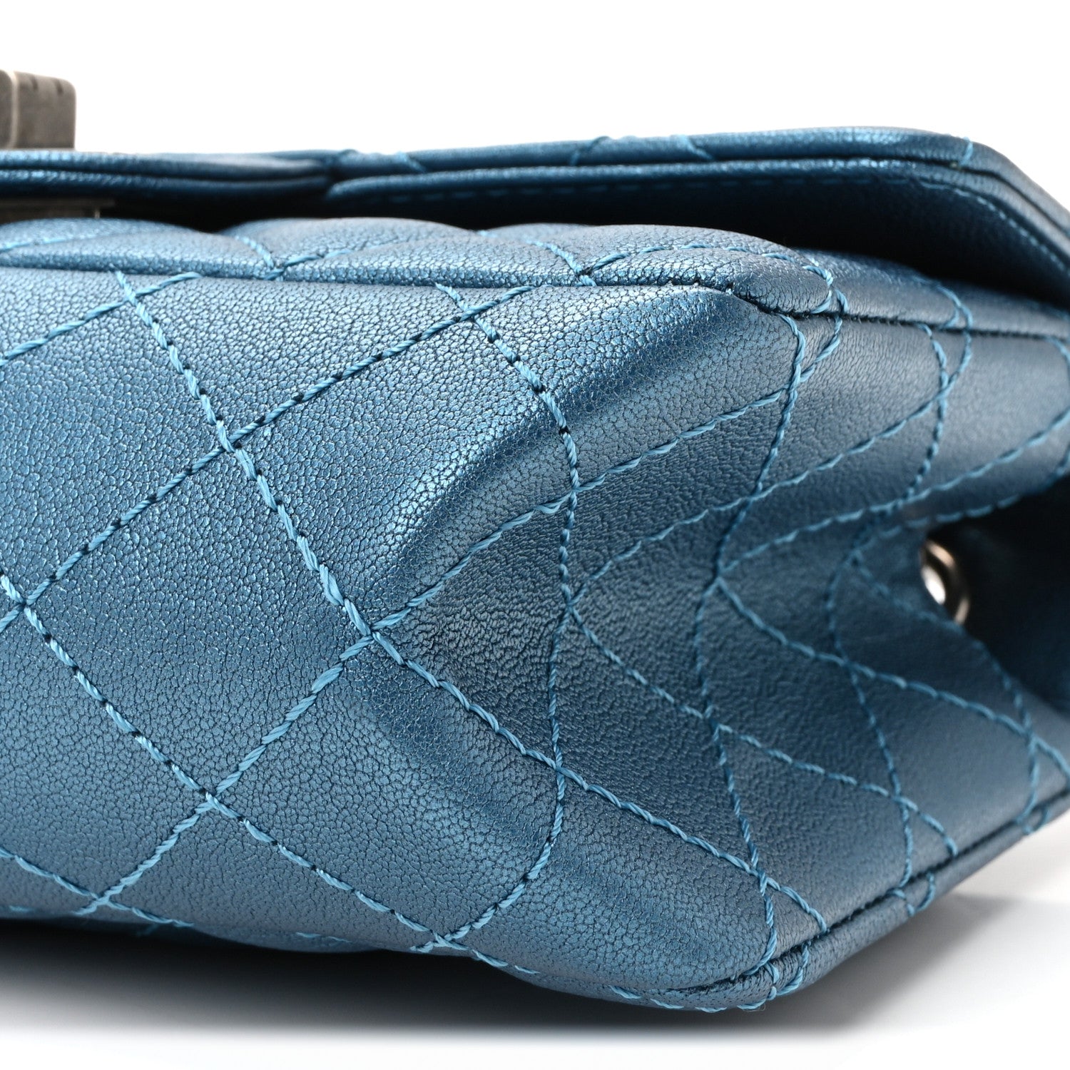 Metallic Sheepskin Quilted 2.55 Reissue Mini Flap Blue