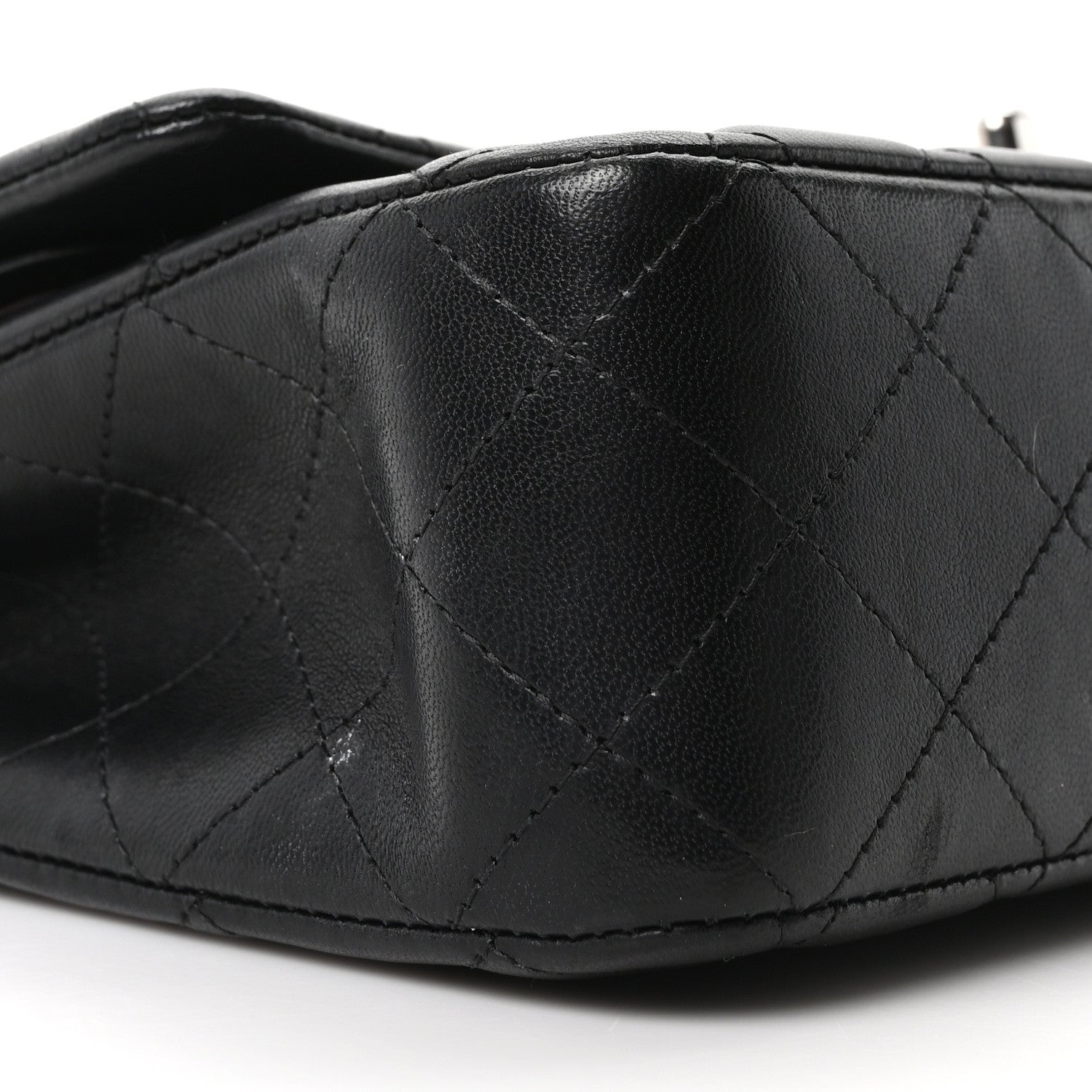 Lambskin Quilted Medium Double Flap Black