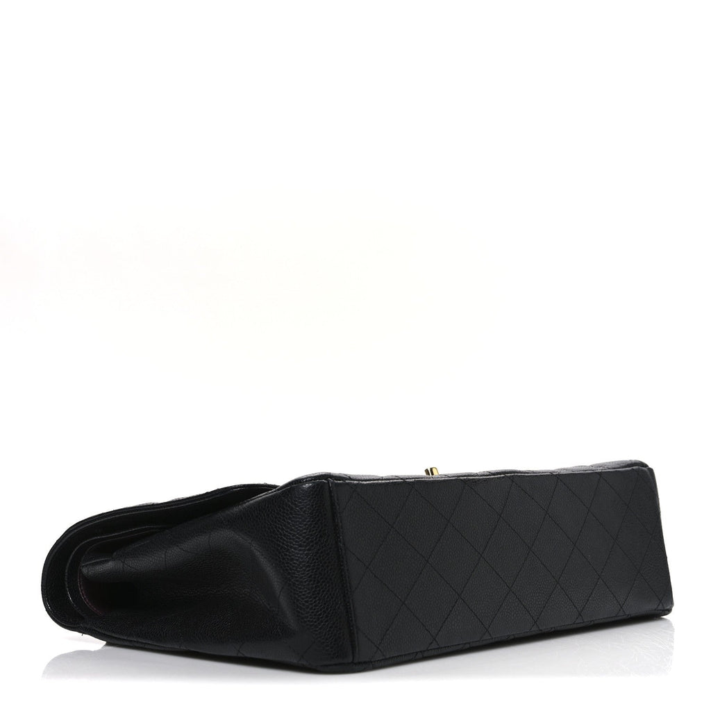 Caviar Quilted Maxi Double Flap Black
