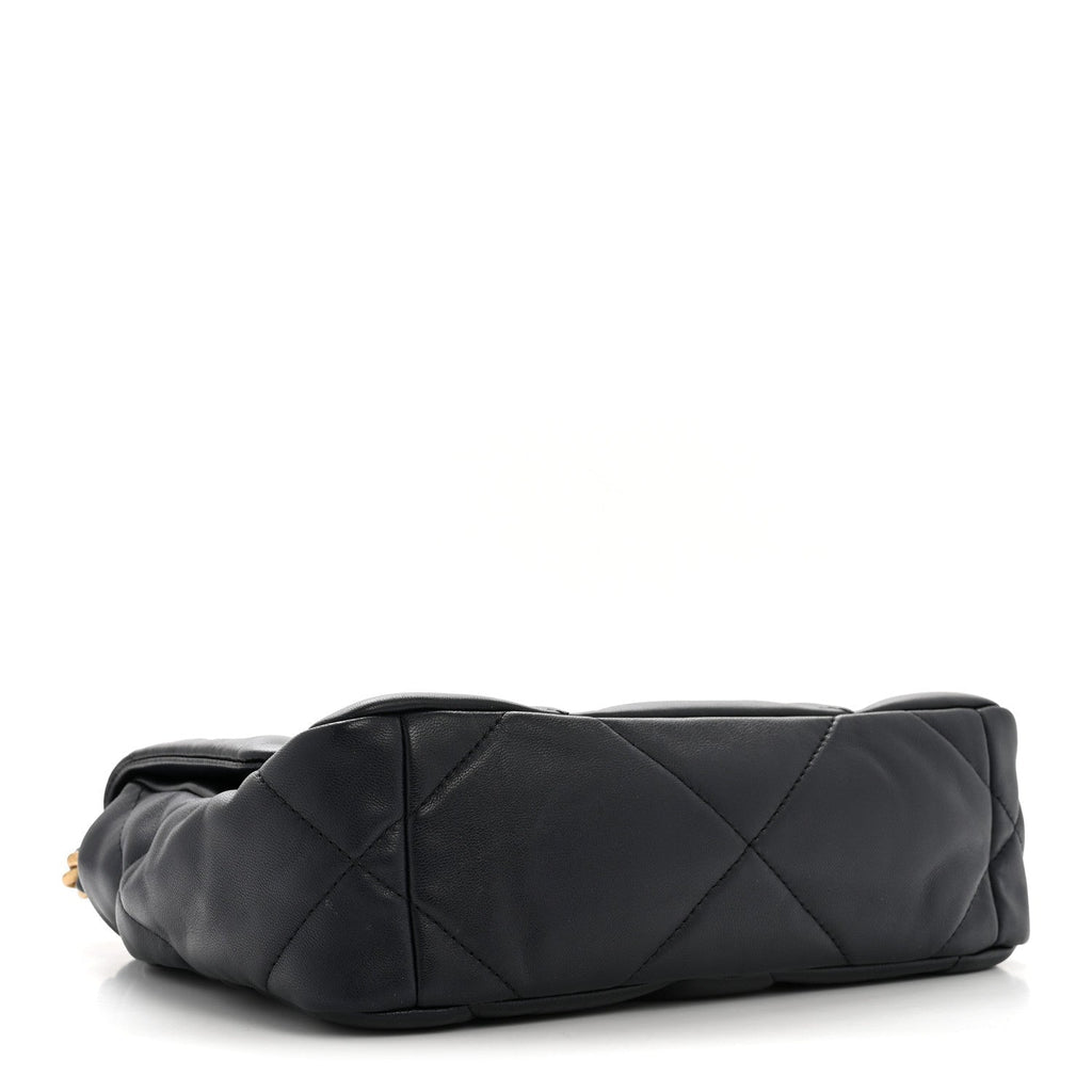 Goatskin Quilted Medium Chanel 19 Flap Navy Blue