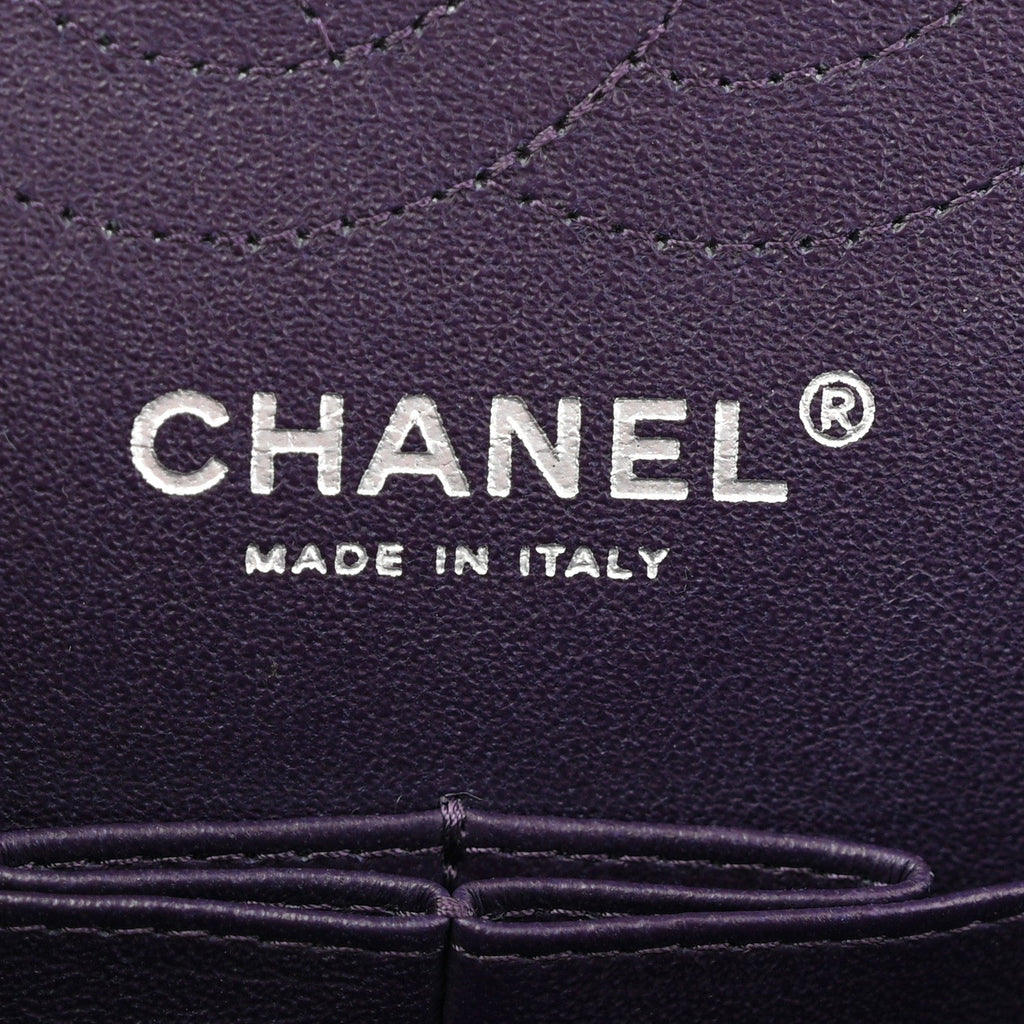 Aged Calfskin Quilted 2.55 Reissue Mini Flap Dark Purple